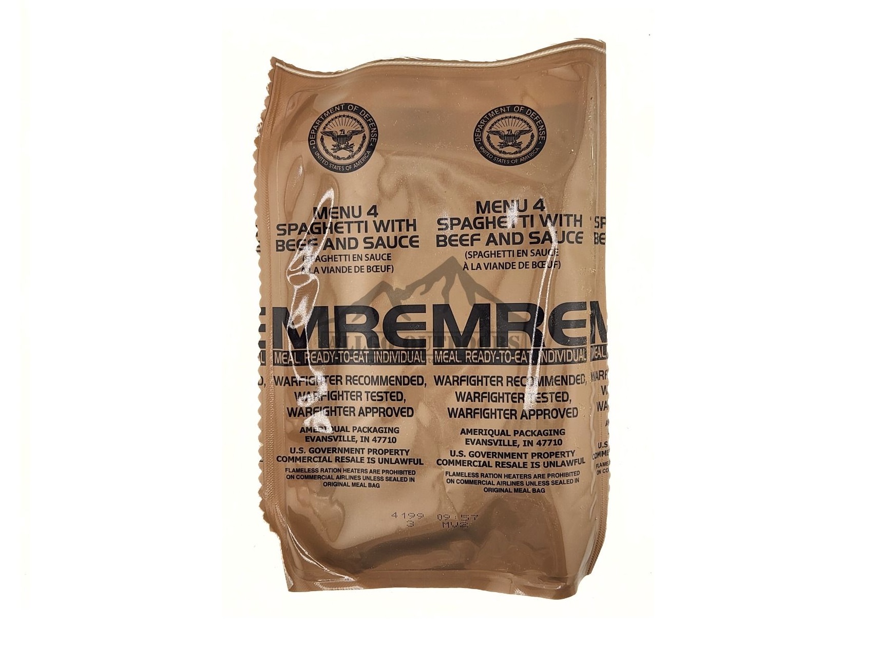 MRE - MENU 4 - SPAGHETTI WITH BEEF AND SAUCE